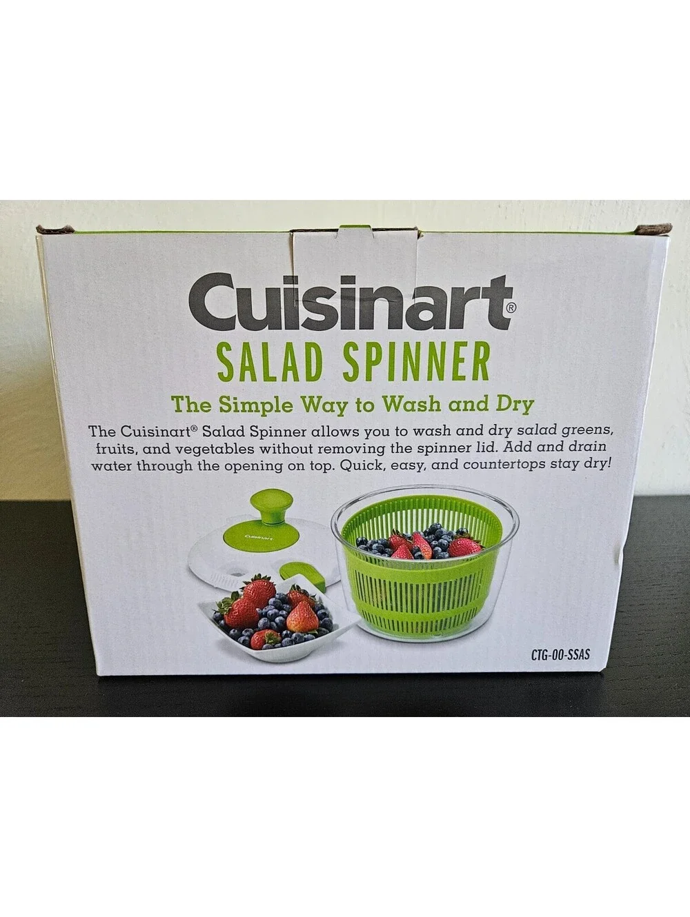 Cuisinart Salad Spinner- Wash, Spin & Dry Salad Greens, Fruits & Vegetables, 3Qt